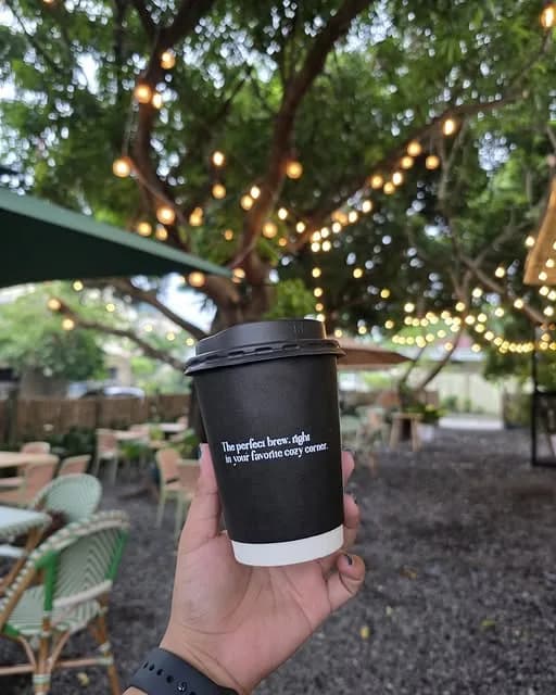 A La Veranda Cafe drink enjoyed in the garden