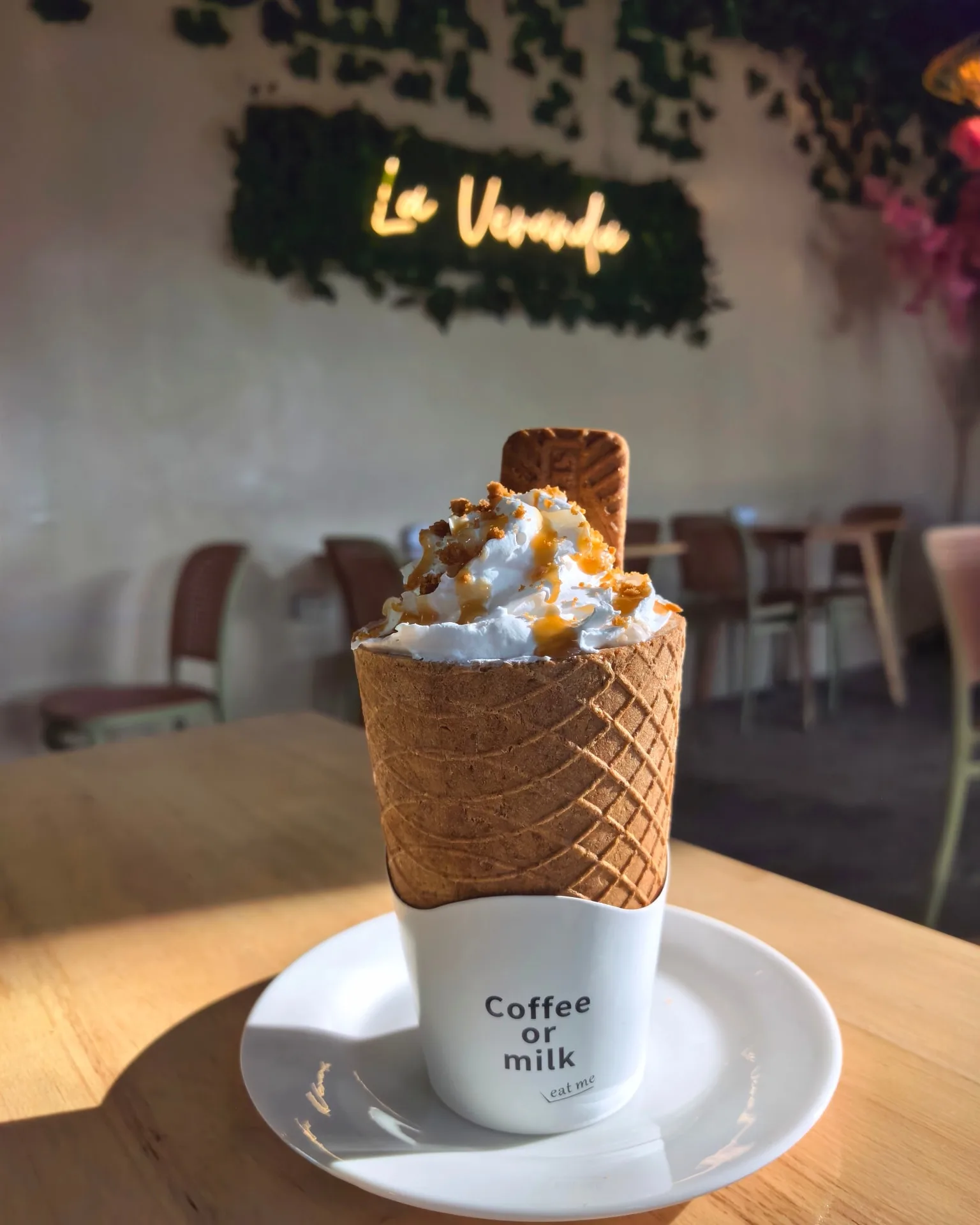 Biscoff coffee served at La Veranda Cafe