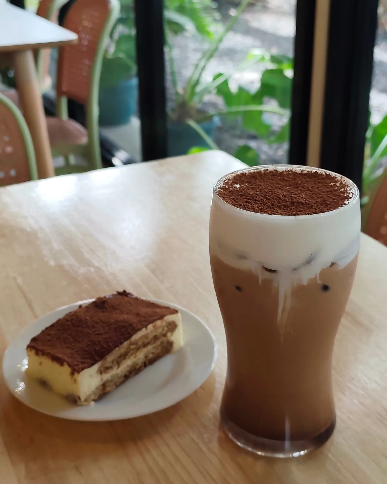 Tiramisu latte served at La Veranda Cafe